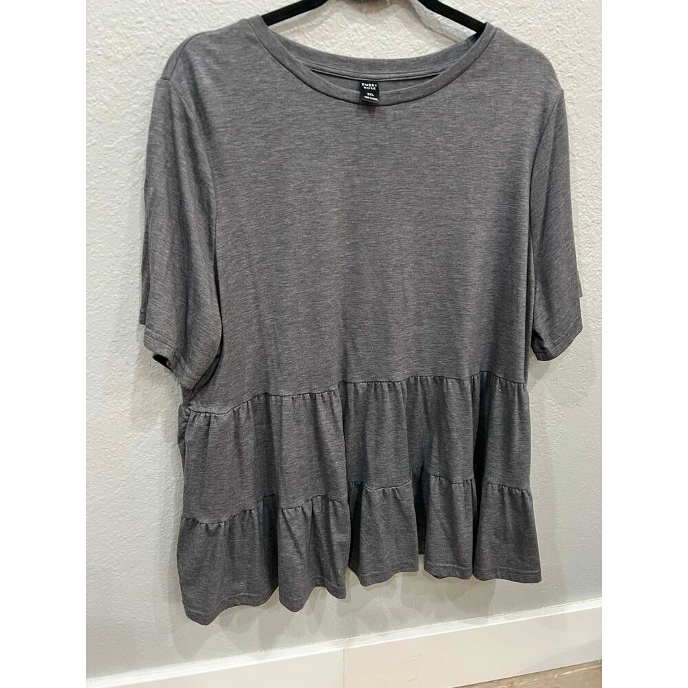 Emery Rose Gray Baby Doll Shirt
